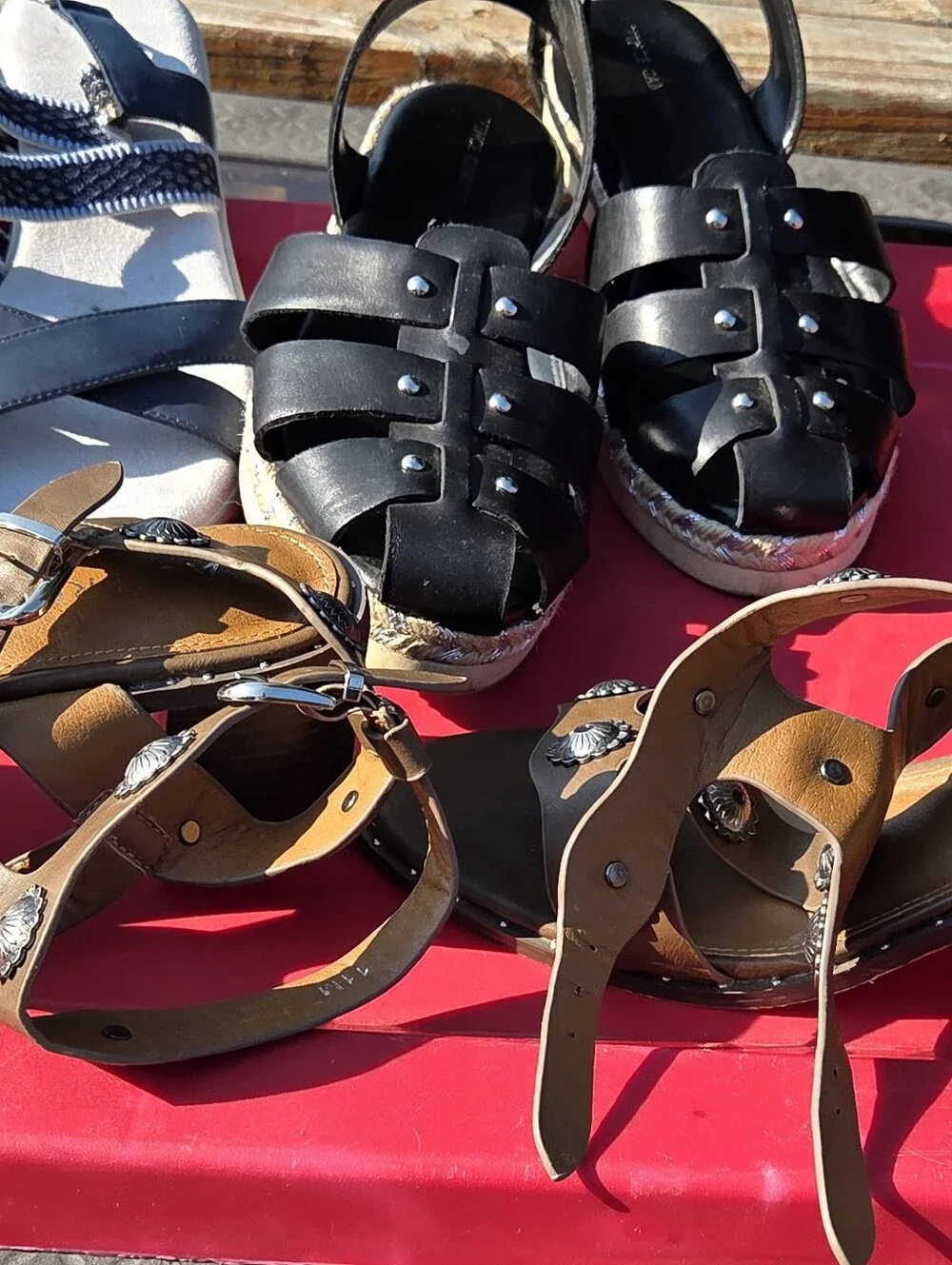 3 Pairs Of Womens Sandals